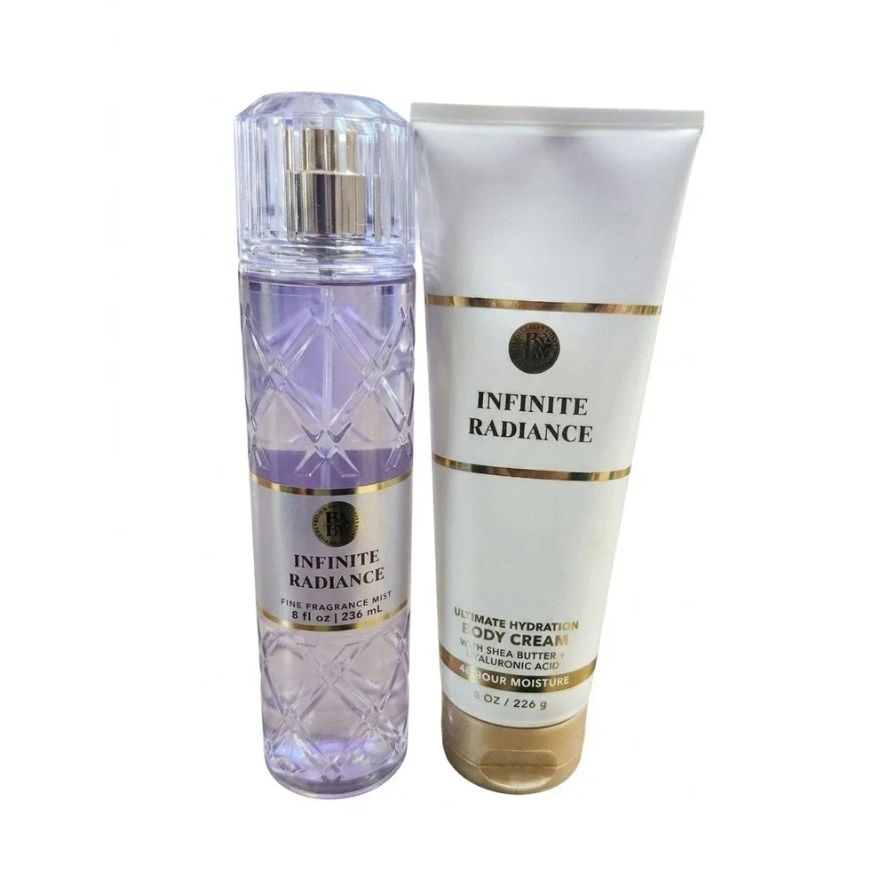Bath & Body Works Infinite Radiance Fine Fragrance Mist & Body Cream Set 2pc NEW